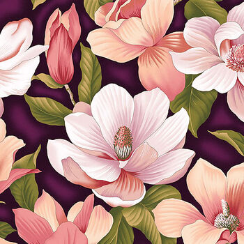 Flower Festival By Benartex Studio 100 Cotton Screen Print Style 3017   Magnolia
