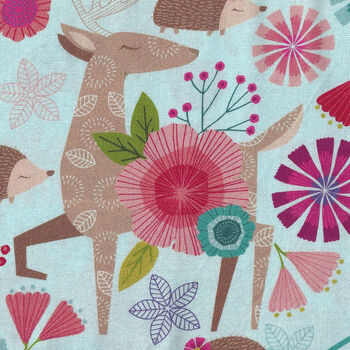 Forest Frolic by Northcott Studio Fabrics 23099 Animal Allover Turquoise Multi
