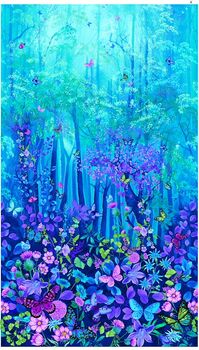 Forest Magic by CHONGAH WANG for Timeless Treasures PanelCD8370 Blue