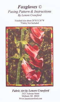 Foxgloves Fabric Art by Lenore Crawford