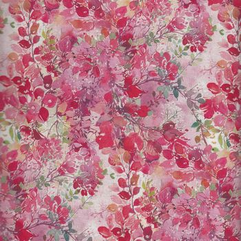 French Stof Feuillu Tle Provence 64andquot160cms Wide Cotton Fabric LS8214001DP Rose