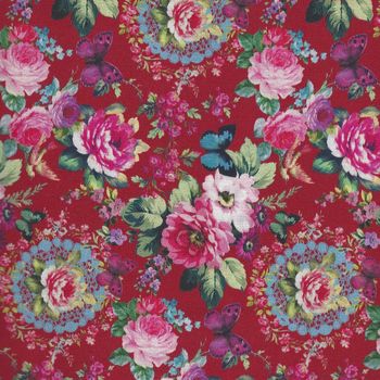 French Stof Linette Rose 64andquot160cms Wide Cotton Fabric 86864058 