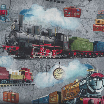 Full Steam Ahead by Michael Miller Fabric DCX11578 Trains1230611964