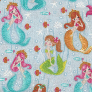 Fun Flannels by Oasis Fabrics QA 443171092 Mermaids Blue