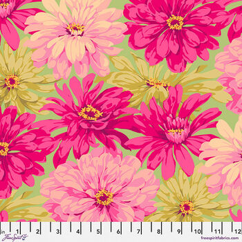 Garden by Martha Negley for Free Spirit PWMN029 Pink Giant Zinnia