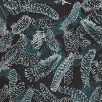 Gilded Feathers by Greta Lynn for Benartex Fabrics 14034M Black