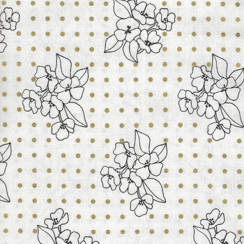 Gilded by Ali K Designs for MODA M1153415 Metallic White and Black