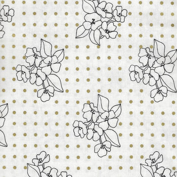 Gilded by Ali K Designs for MODA M1153415 Metallic White and Black