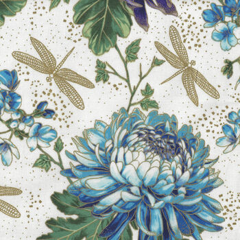 Graceful Garden By Hoffman Fabrics HS7730 222G WhiteBluePurple