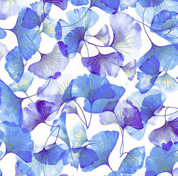 Graceful Garden By Hoffman Fabrics HS7731 222G WhiteBlue