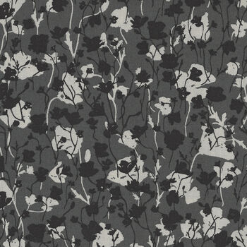 Gray Matter Poppy Flower By RJR Studios  RJ1420 IB3 CharcoalBlackCream