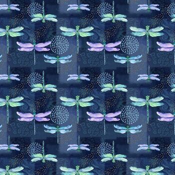 Gypsy Flutter by Elsie Ess For Blank Quilting Corp Patt3049 077 Dark Blue Dra
