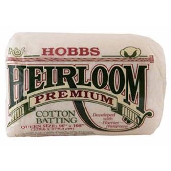 HOBBS Heirloom Premium Cotton Batting Queen Size 90andquotx108andquot