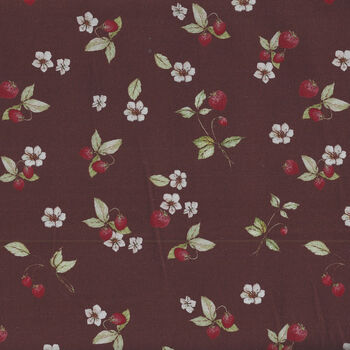 Heavenly Hedgerow For Figo Fabrics 9058636 Strawberries Chocolate 