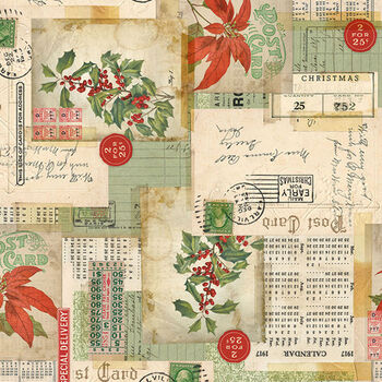Holidays Past by Tim Holtz Eclectic Elements PWTH199Multi Patt Postcard Collage