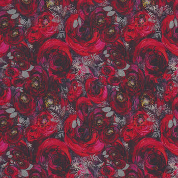 Hummingbird Garden by D Gillett Cox for KK Fabrics 1041V Red