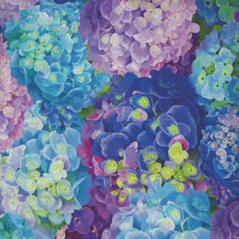 Hydrangea Garden By Janie Lee Designs For Studio E Digital Patt 5892 077 Cobalt