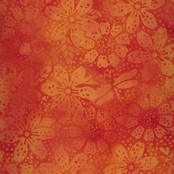 Island Batik 111812210 FloralDragonflyDot Pumpkin