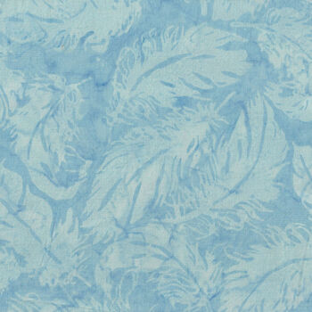 Island Batik Cotton Fabric 121922511 Col Babyblue Feathers