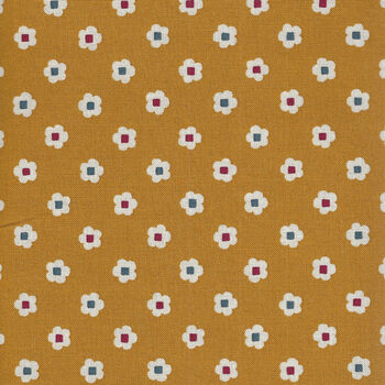 Japanese Cosmo Textile Cotton Fabric Mustard Floral