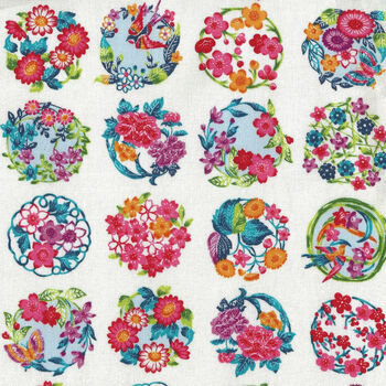 Japanese Cotton Fabric SO51000 Color 1A Medallions