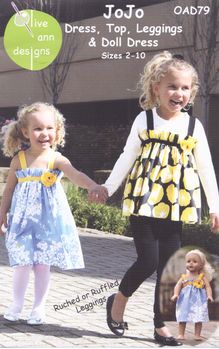 JoJo Dress Leggings and Doll Dress Pattern from Olive Ann Designs