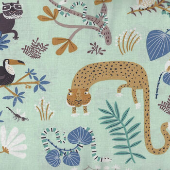 Jungle Jive By Asa Gilland For Clothworks Fabrics Y3111 Color 100 Duckegg