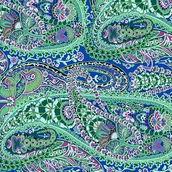 Kaffe Fasset Collective 2022 Free Spirit GP60 Color Cobalt Pattern Paisley Jungle