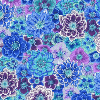 Kaffe Fasset Collective 2022 Free Spirit PWPJ118 Color Blue Pattern Hellebores