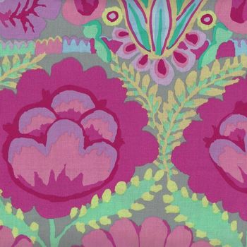 Kaffe Fassett Artisan for Free Spirit Embroidered Flower Border PWKF001 Pink