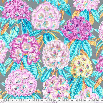 Kaffe Fassett Collective 2023 for Free Spirit PWPJ124 Grey Pattern Rhododendrons 