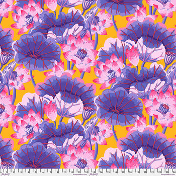 Kaffe Fassett Collective 2023 for Free Spirit  PWGP093 Purple Patt Lake Blossom 