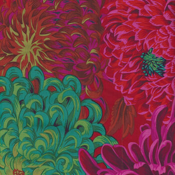 Kaffe Fassett Collective For Free Spirit  PWP J041 Japanese Chrysanthemum Scarlet