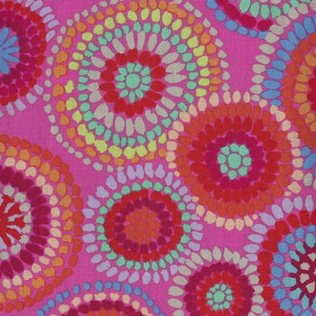 Kaffe Fassett Collective for Free Spirit 2020 PWGP 176Pink Mosaic Circles