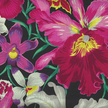 Kaffe Fassett Collective for Free Spirit Spring 2018 PWP J092 Orchids Black