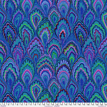 Kaffe Fassett Collective for Free Spirit  PWGP207 Blue Patt Marble Scallops 