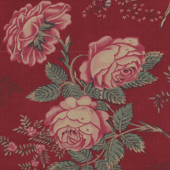 Kateand39s Garden Gate by Betsy Chutchian 18301860 Moda Fabrics M3164013 Deep Red