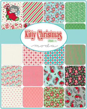 Kitty Christmas by Urban Chiks For Moda Layer Cake 10 x 42 Precut Squares 31200
