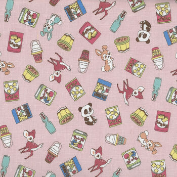 Kokka 100 Cotton Fabric Made In Japan Cutie YKA89110 1 B11 Pink