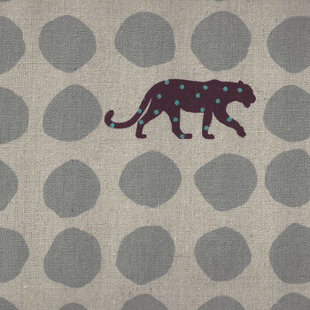 Kokka Cotton Linen Mix Fabric PANTHER Made In Japan EKX90100 101 A10 Grey