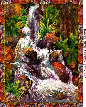 Kondililia Falls by De Gillett Cox for KK Fabrics 34 Panel 4108B Falls Multi
