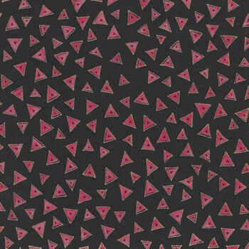 LB Basic Triangle By Laurel Burch For Clothworks Y084139M Coral Metallic