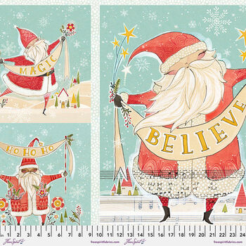 LOVE SANTA by Cori Dantini for Free Spirit PWCD027 Santa Wishes Panel