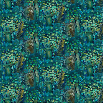 Land39Heure Bleue by Este MacLeod For Free Spirit PWSE027 Aquatic Emerald