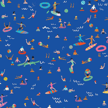 Lazy Days By Dashwood Studio Lazy 1751  Blue  Surfer Swimmer