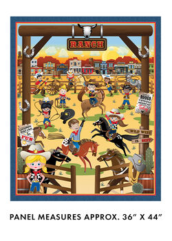 Liland39 Buckaroos by Greta Lynn for Benartex Fabrics Panel 36 x 44 1475199B