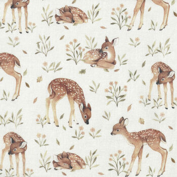 Little Fawn and Friends For Dear Stella Fabrics DNS1905 Cream