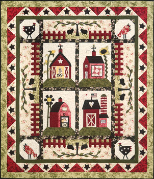 Little Red Barns Set 6 Patterns from The Quilting Company Size 62 x 72