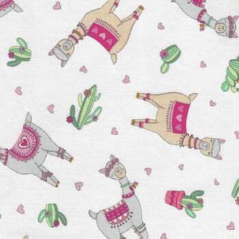 Llama Love By Deb Strain For Moda Fabrics M1992111 White