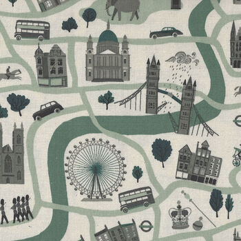 London Town From Cotton+Steel Forever CSSY100MI3U Col Green Unbleached